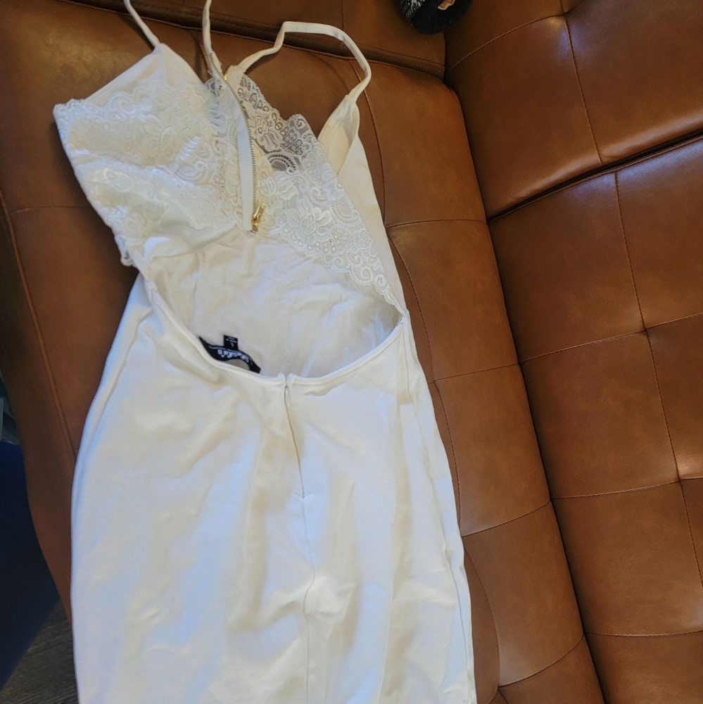 Cream dress with lace from Lulus